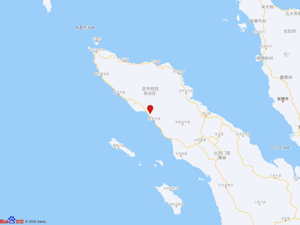 印尼苏门答腊岛发生5.9级地震