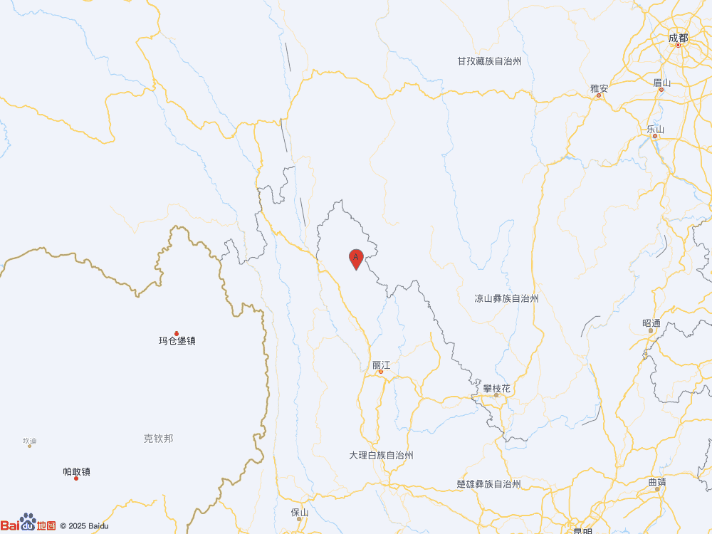 云南迪庆州香格里拉市（北纬28.08度，东经99.91度）发生3.0级地震